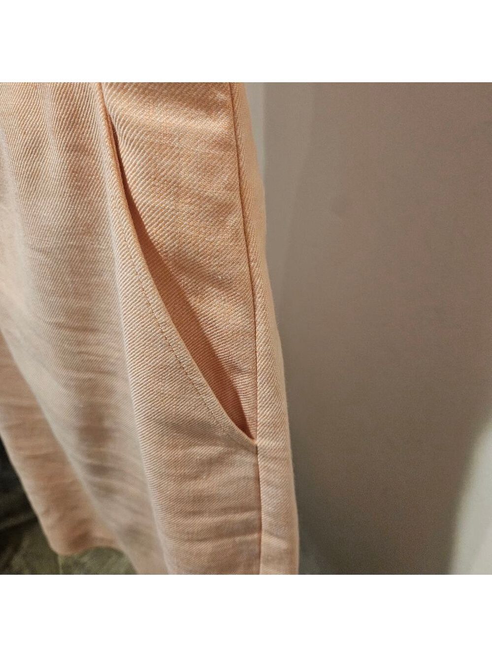Women's J.Crew Linen Blend Resume Midi Dress Size 2 Orange Sorbet, 2 Pockets! - Picture 8 of 14